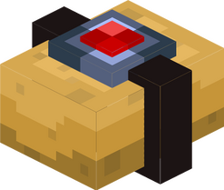 The same potato described previously (with the bluish-gray lead plate and red core attached via a rubber strap).